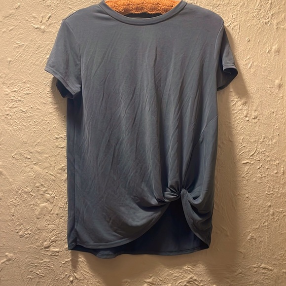Plain Charcoal Grey Knotted T-Shirt - Picture 1 of 2